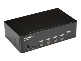 Startech StarTech.com 4-Port Dual Monitor HDMI KVM Switch with Audio &amp; USB 3.0 hub 4K 30Hz - 4 PC Mac Computer KVM Switch Box for HDMI Display (SV431DHD4KU) - KVM / lyd / USB-svitsj - 4 x KVM/lyd/USB - rackmonterbar
