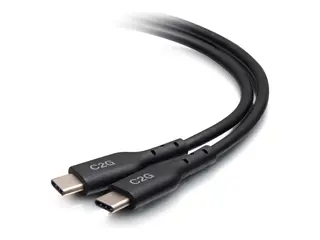 C2G 12ft (3.7m) USB-C Male to USB-C Male Cable (20V 5A) USB 2.0 (480Mbps) - USB-kabel - USB-C (hann) til USB-C (hann) - USB 2.0 - 20 V - 5 A - 3.7 m - svart