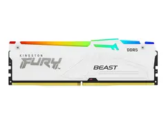 Kingston FURY Beast RGB - DDR5 - sett - 32 GB: 2 x 16 GB DIMM 288-pin - 6000 MHz / PC5-48000 - CL30 - 1.4 V - ikke-bufret - on-die ECC - hvit