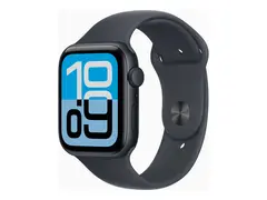 Apple Watch SE 3 (GPS) - 44 mm midnattsaluminium - smartklokke med sportsb&#229;nd - fluorelastomer - midnatt - b&#229;ndbredde: S/M - 64 GB - Wi-Fi 4, Bluetooth - 32.9 g