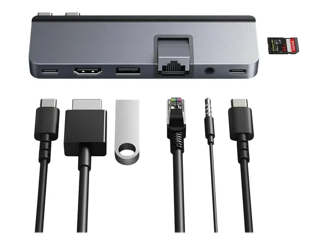HyperDrive DUO Pro - dokkingstasjon USB-C x 2 HDMI, USB4 1GbE