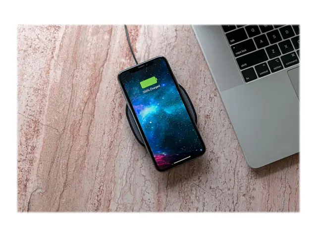 mophie - Trådløs ladepute + AC-strømadapter - 15 watt - svart - Eu...