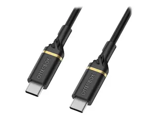 OtterBox Fast Charge Cable Standard - USB-kabel 24 pin USB-C (hann) til 24 pin USB-C (hann) - USB 2.0 - 2 m - svart glimt