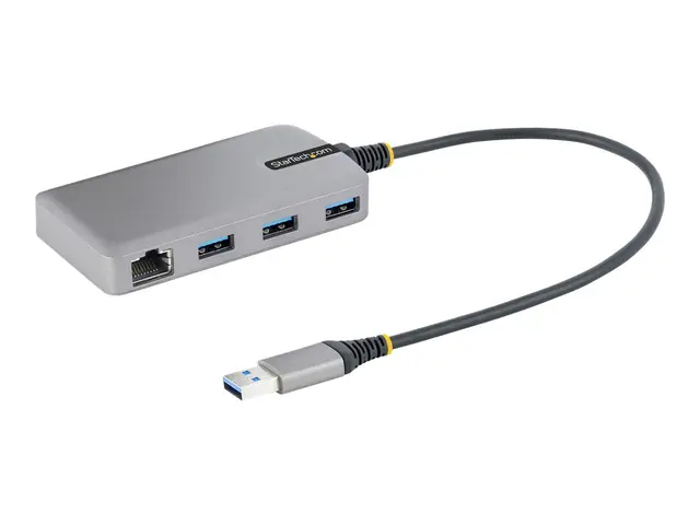 StarTech.com 3-Port USB Hub with Ethernet, 3x USB-A Ports, Gigabit...