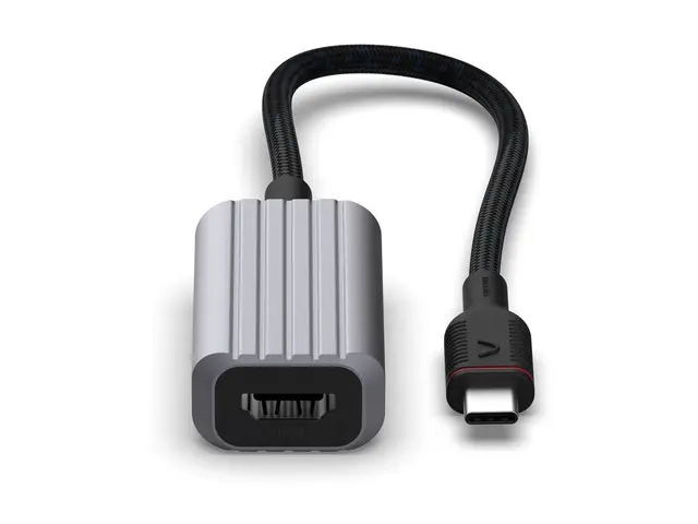 Unisynk - Video adapter 24 pin USB-C hann til HDMI 15 cm grå støtt...