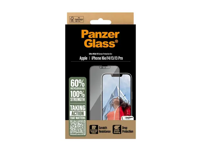 PanzerGlass - Skjermbeskyttelse for mobiltelefon ultravid passform...