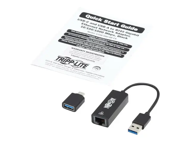 Eaton Tripp Lite Series USB-C, USB-A to RJ45 Gigabit Ethernet Netw...