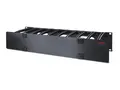 APC Horizontal Cable Manager Single-Sided with Cover Rackkabelstyringspanel med deksel - svart - 2U - TAA-samsvar - for P/N: SMTL1000RMI2UC, SMX1000C, SMX1500RM2UC, SMX1500RM2UCNC, SMX750C, SMX750CNC