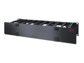 APC Horizontal Cable Manager Single-Sided with Cover Rackkabelstyringspanel med deksel - svart - 2U - TAA-samsvar - for P/N: SCL500RM1U, SMX1500RM2UCNCUS, SMX1500RM2UCUS, SMX2KR2UX145, SMX3KR2UNCX145, SMX750CUS