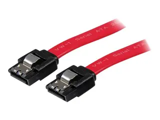 StarTech 18in Latching SATA Cable - SATA cable Serial ATA 150/300/600 - SATA (R) to SATA (R) - 1.5 ft - latched - red - LSATA18 - SATA-kabel - 46 cm