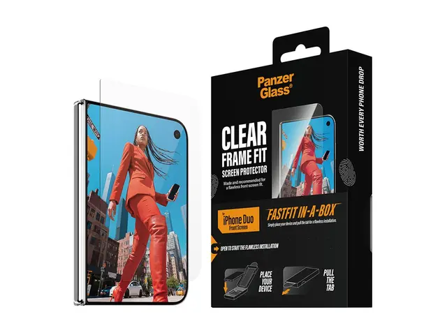 PanzerGlass® Sub Screen Protector iPhone 2026 Fold | Ultra-Wide Fit w. FASTFIT IN-A-BOX 