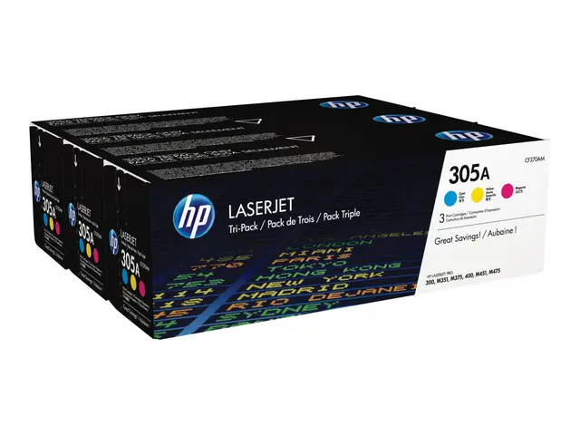 HP 305A - 3-pack - gul, cyan, magenta - original - LaserJet - tone...