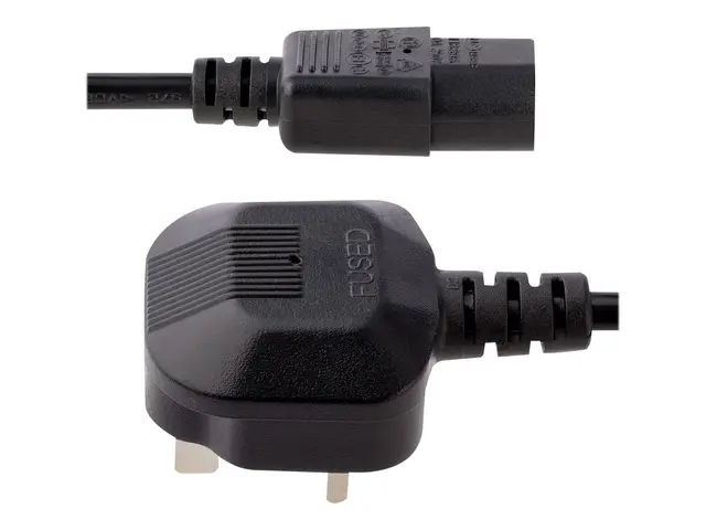 StarTech.com 3ft (1m) UK Computer Power Cable, BS 1363 to C13 Cord...