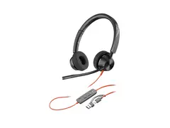 HP Poly Blackwire 3320 - Blackwire 3300 series hodesett - on-ear - kablet - USB-C - svart - UC-sertifisert