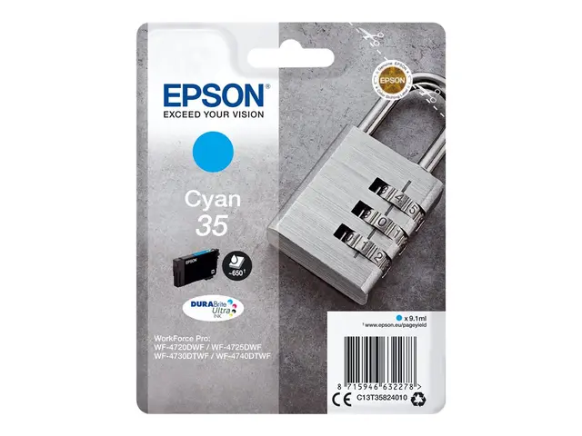 Epson 35 - 9.1 ml - cyan - original - blekkpatron - for WorkForce ...