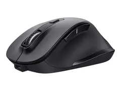 Trust Fyda Comfort - Mus - ergonomisk - eco h&#248;yrehendt - optisk - 6 knapper - tr&#229;dl&#248;s - 2.4 GHz - USB tr&#229;dl&#248;s mottaker - svart