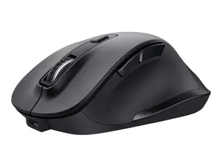 Trust Fyda Comfort - Mus - ergonomisk eco - h&#248;yrehendt - optisk - 6 knapper - tr&#229;dl&#248;s - 2.4 GHz - USB tr&#229;dl&#248;s mottaker - svart