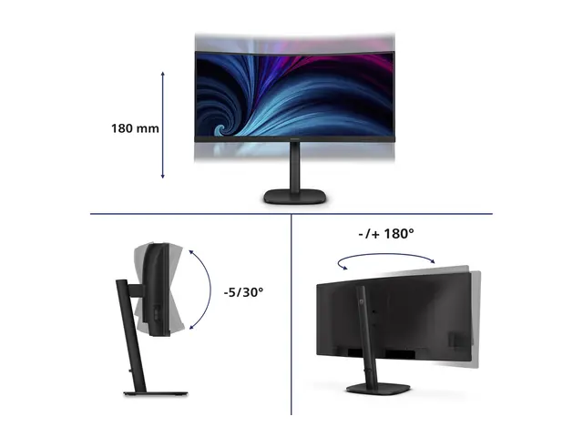 Philips 34B2U3600C - 3000 Series LED-skjerm kurvet 34" 3440 x 1440...