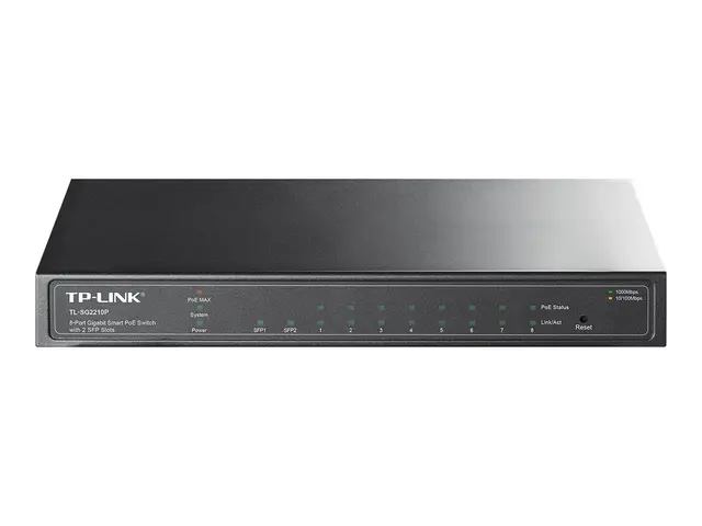 TP-Link TL-SG2210P - Switch Styrt 8 x 10/100/1000 + 2 SFP stasjonæ...
