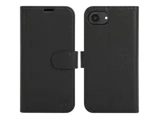 iiglo - Lommebok for mobiltelefon - 2-i-1 prima polyuretanlær - svart - for Apple iPhone 16e