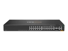 HPE Aruba Networking CX 6200F 24G 4SFP+ TAA Switch Switch - Max. Stacking Distance 10 km - L3 - Styrt - 24 x 10/100/1000 + 4 x 100/1000/10G SFP+ - front og side til bakside - rackmonterbar - TAA-samsvar