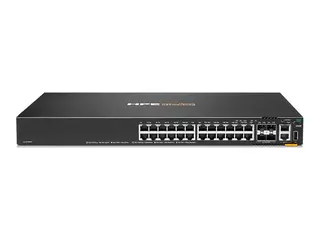 HPE Aruba Networking CX 6200F 24G 4SFP+ TAA Switch Switch - Max. Stacking Distance 10 km - L3 - Styrt - 24 x 10/100/1000 + 4 x 100/1000/10G SFP+ - front og side til bakside - rackmonterbar - TAA-samsvar
