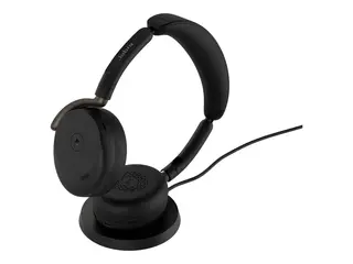 Jabra Evolve3 65 Flex MS - Hodesett - on-ear Bluetooth - trådløs, kablet - aktiv støydemping - USB-C via Bluetooth-adapter, USB-C - svart - Certified for Microsoft Teams, Zoom Certified, Works With Google Meet, MFi Certified