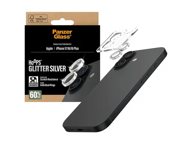 PanzerGlass Hoops - Linsebeskytter for mobiltelefon glitrende sølv...