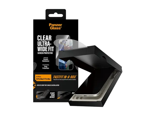 PanzerGlass® Screen Protector iPhone 2026 Pro Max | 17 Pro Max | Ultra-Wide Fit w. FASTFIT IN-A-BOX 