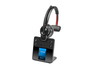 Poly Savi 8410 Office - Savi 8400 series hodesett - on-ear - DECT / Bluetooth - tr&#229;dl&#248;s - svart - Certified for Microsoft Teams