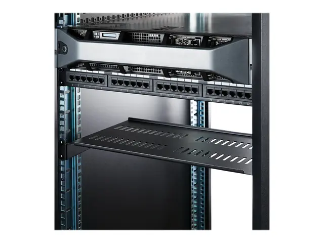 Startech 1U Vented Server Rack Cabinet Shelf, 10in Deep Fixed Cant...