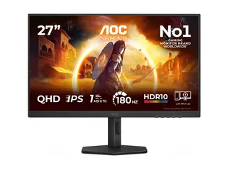 AOC Gaming Q27G4XF - LED-skjerm - gaming 27" - 2560 x 1440 QHD @ 180 Hz - Fast IPS - 300 cd/m² - 1000:1 - HDR10 - 0.5 ms - HDMI, DisplayPort - svart