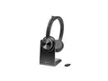 HP Poly Savi 7320 - Savi 7300 series hodesett - on-ear - DECT - tr&#229;dl&#248;s - USB-A via DECT adapter - svart - UC-sertifisert