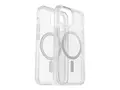 OtterBox Symmetry Series Clear Baksidedeksel for mobiltelefon - MagSafe-samsvar - polykarbonat, syntetisk gummi, s&#248;lvfosfatglass - blank - for Apple iPhone 15
