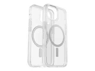 OtterBox Symmetry Series Clear - Baksidedeksel for mobiltelefon MagSafe-samsvar - polykarbonat, syntetisk gummi, s&#248;lvfosfatglass - blank - for Apple iPhone 15