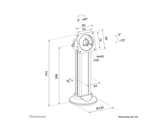 Neomounts DS15-632BL1 - Stativ - for nettbrett - stål - svart - mo...