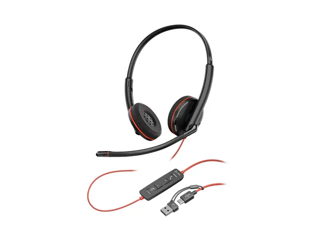 HP Poly Blackwire 3225 - 3200 Series hodesett on-ear kablet 3,5 mm...