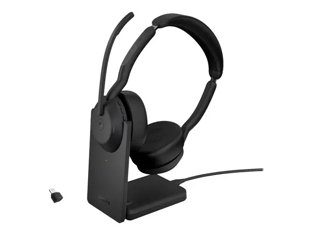 Jabra Evolve2 55 MS Stereo - Hodesett on-ear Bluetooth trådløs akt...