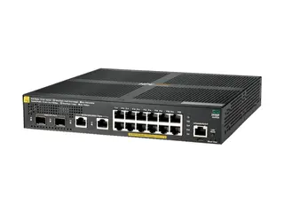 HPE Aruba 2930F 12G PoE+ 2G/2SFP+ - Switch L3 - Styrt - 12 x 10/100/1000 (PoE+) + 2 x 1 Gigabit / 10 Gigabit SFP+ (opplink) + 2 x 10/100/1000 - rackmonterbar - PoE+ (139 W)