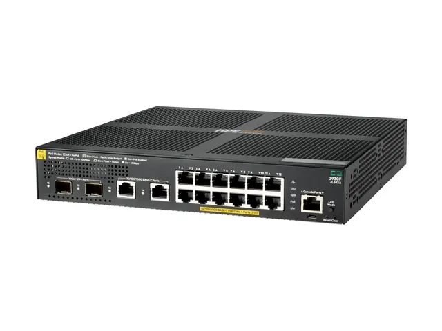 HPE Aruba 2930F 12G PoE+ 2G/2SFP+ - Switch - L3 - Styrt - 12 x 10/...