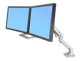 Ergotron HX - Monteringssett (håndtak, leddarm, skrivebordsklemmemontering, kausemontering, 2 svingtapper, hengselbue, utvidelse) Konstant kraftteknologi - for 2 LCD-skjermer - hvit - skjermstørrelse: inntil 32"