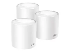 TP-Link Deco X50 - Wi-Fi-system (3 rutere) - inntil 6500 kvadratfot - maske 1GbE - Wi-Fi 6 - Dobbeltb&#229;nd