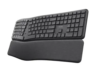 Trust Keyra - Tastatur - full size - trådløs 2.4 GHz, Bluetooth - QWERTY - USA - svart - boks