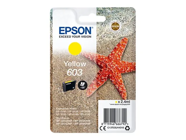 Epson 603 - 2.4 ml - gul - original - blister - blekkpatron - for ...