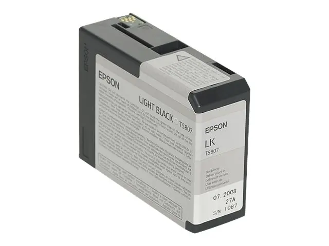Epson T580 - 80 ml - lys svart - original - blekkpatron - for Styl...