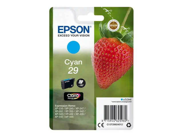 Epson 29 - 3.2 ml - cyan - original - blære med RF/lyd-alarm - ble...