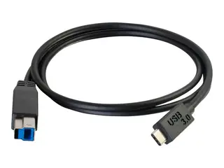 C2G 3m USB 3.1 Gen 1 USB Type C to USB B Cable M/M USB C Cable Black - USB-kabel - USB Type B (hann) til USB-C (hann) - USB 3.1 - 3 m - svart