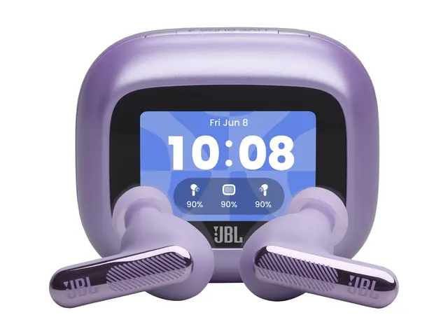 JBL LIVE Beam 4 - True wireless-hodetelefoner med mikrofon i øret - Bluetooth - aktiv støydemping - purpur 