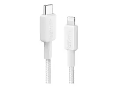 Anker - Lightning-kabel - 24 pin USB-C hann til Lightning hann 1 m - MFI-sertifisert - hvit - Rask lading, MFI-sertifisert