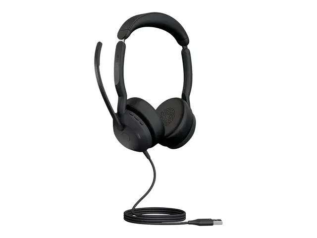 Jabra Evolve2 50 UC Stereo - Hodesett on-ear kablet aktiv støydemp...
